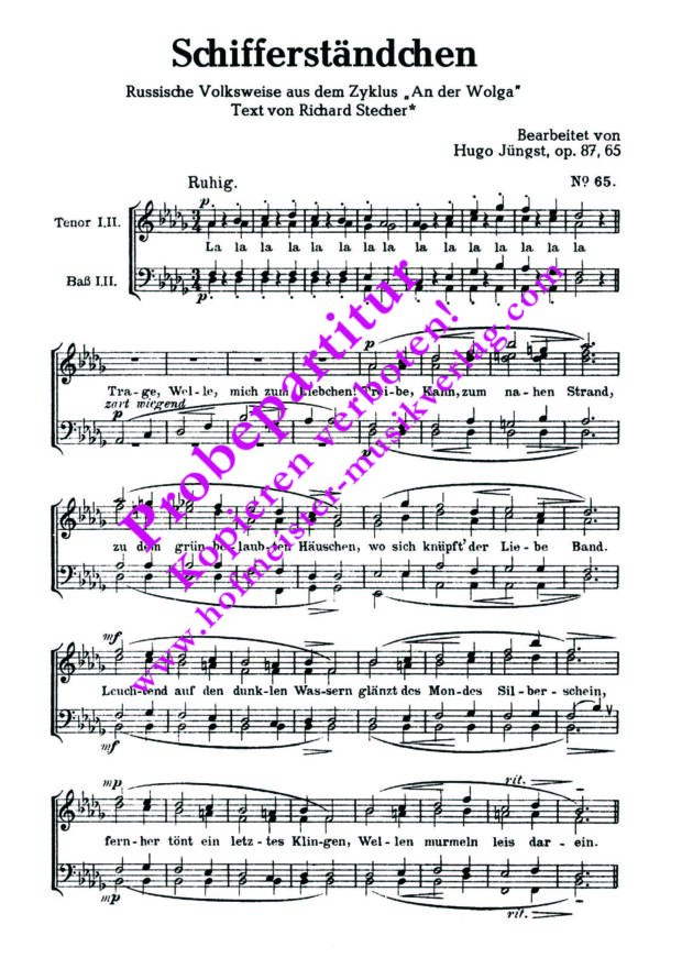 Schifferständchen (Trage, Welle, mich zum Liebchen)