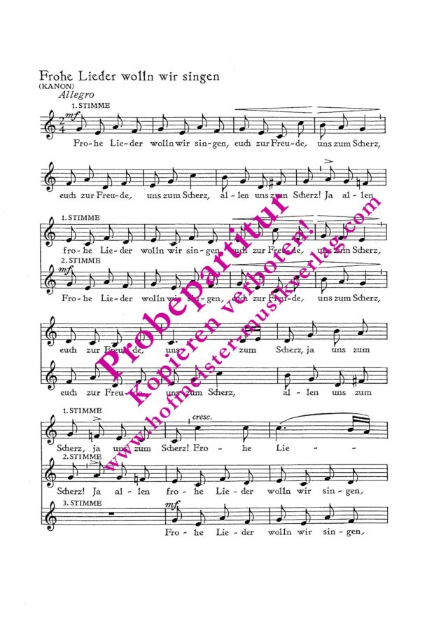 Frohe Lieder wolln wir singen