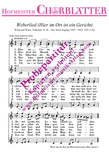 Weberlied (um 1844)