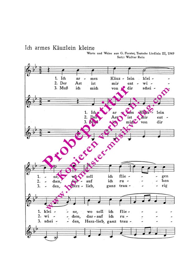 Ich armes Käuzlein kleine (1549)
