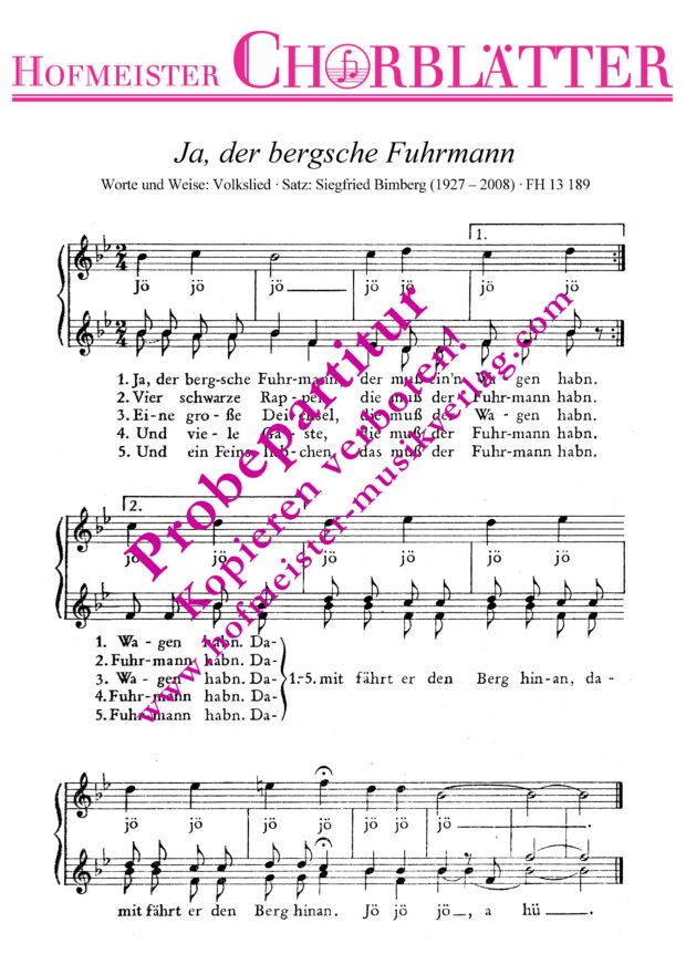Ja, der bergsche Fuhrmann