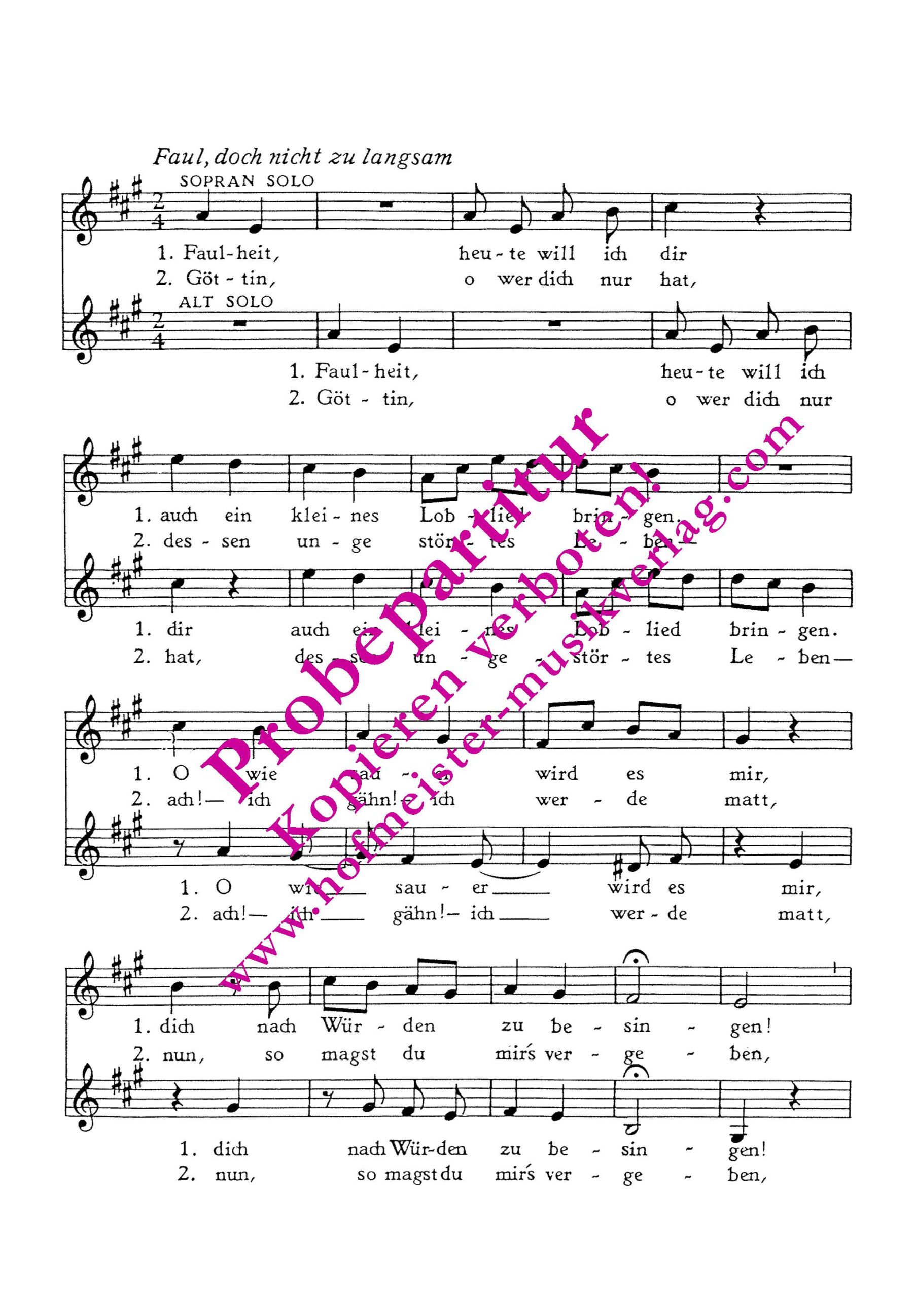 Lob der Faulheit (Faulheit, heute will ich dir)