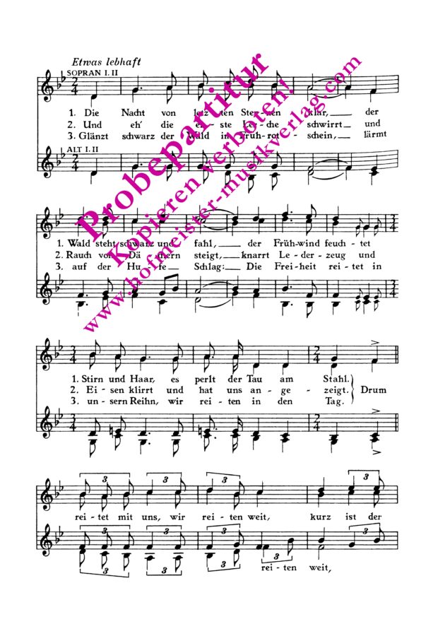 Reiterlied (Die Nacht von letzten Sternen klar)