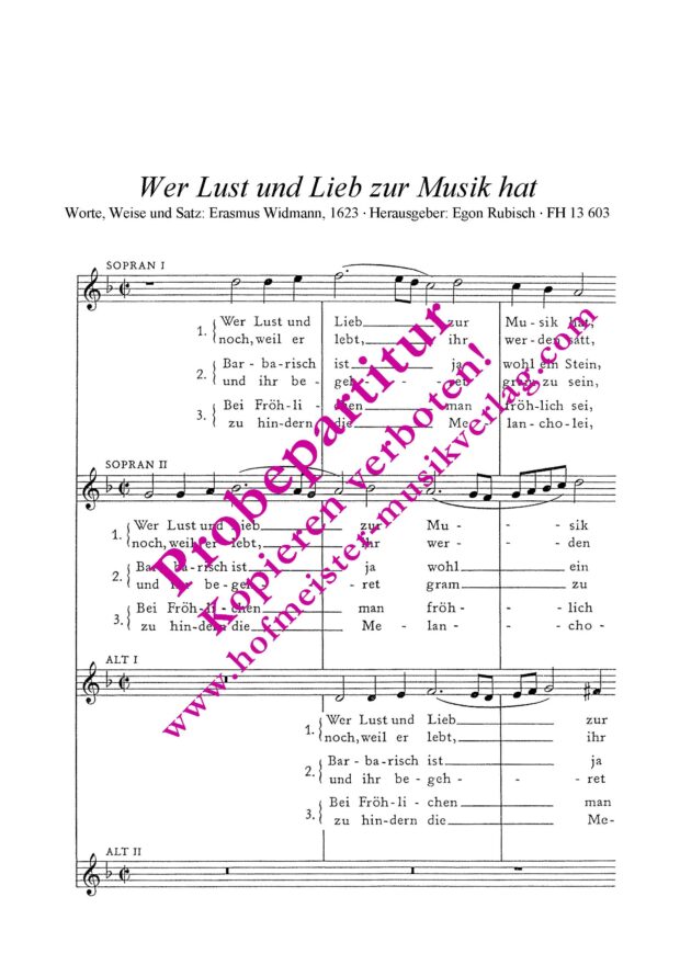 Wer Lust und Lieb zur Musik hat (1623)