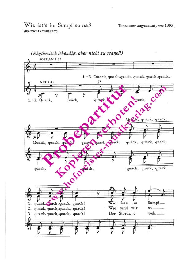 Froschkonzert (Wie ist's im Sumpf so naß)