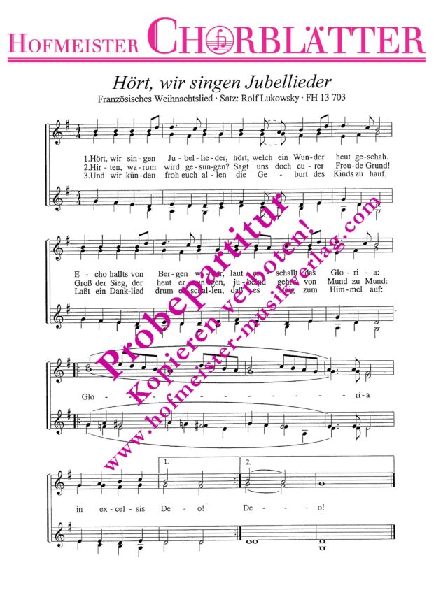 Hört, wir singen Jubellieder