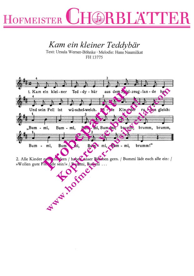 Kam ein kleiner Teddybär