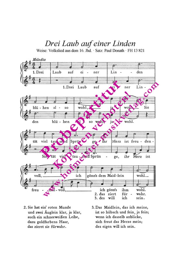 Lindenlaub (Drei Laub auf einer Linden / 1540)