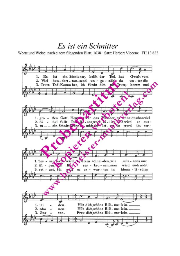 Schnitter Tod (Es ist ein Schnitter) (1638)