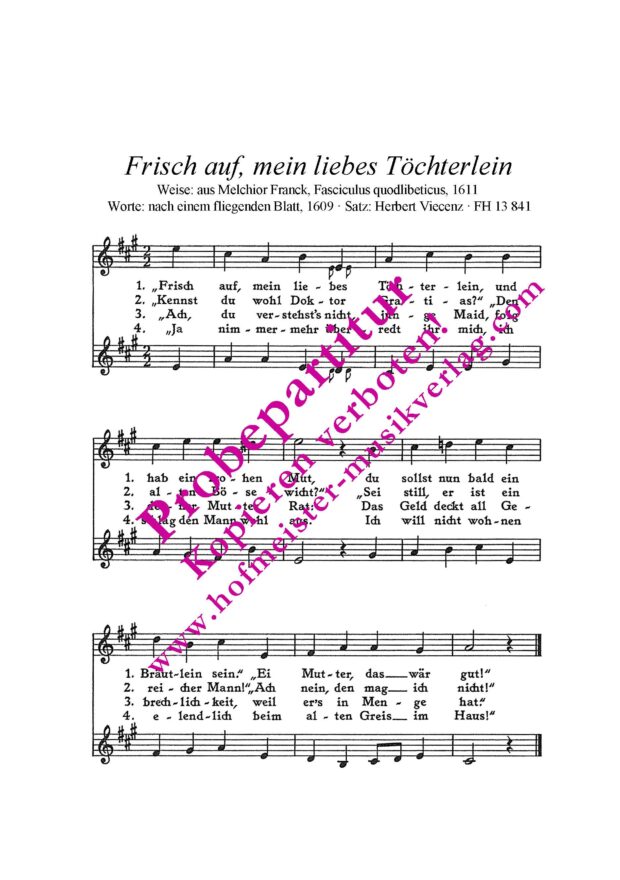 Frisch auf, mein liebes Töchterlein