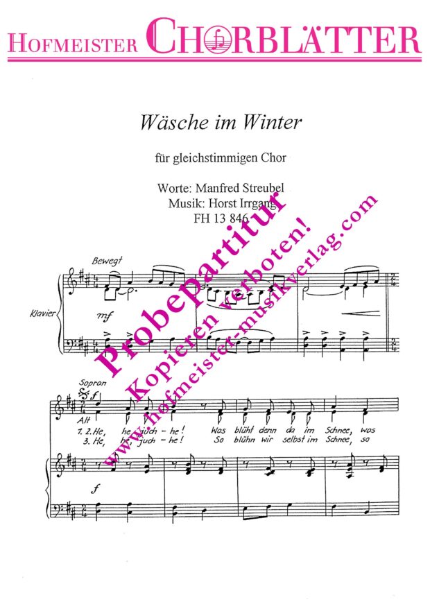 Wäsche im Winter (He, he, juchhe! Was blüht denn da im Schnee?)
