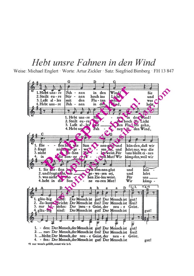 Hebt unsre Fahnen in den Wind