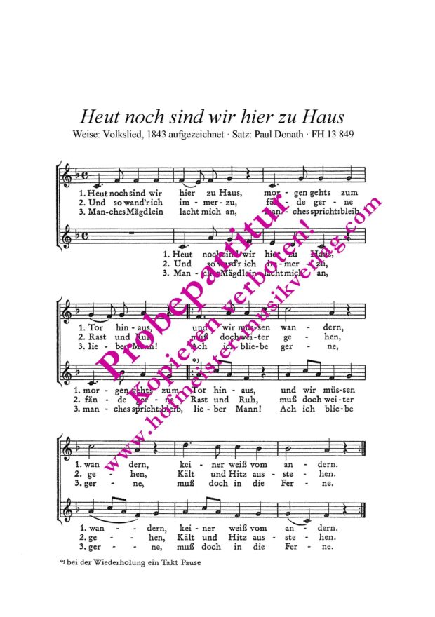 Heut noch sind wir hier zu Haus