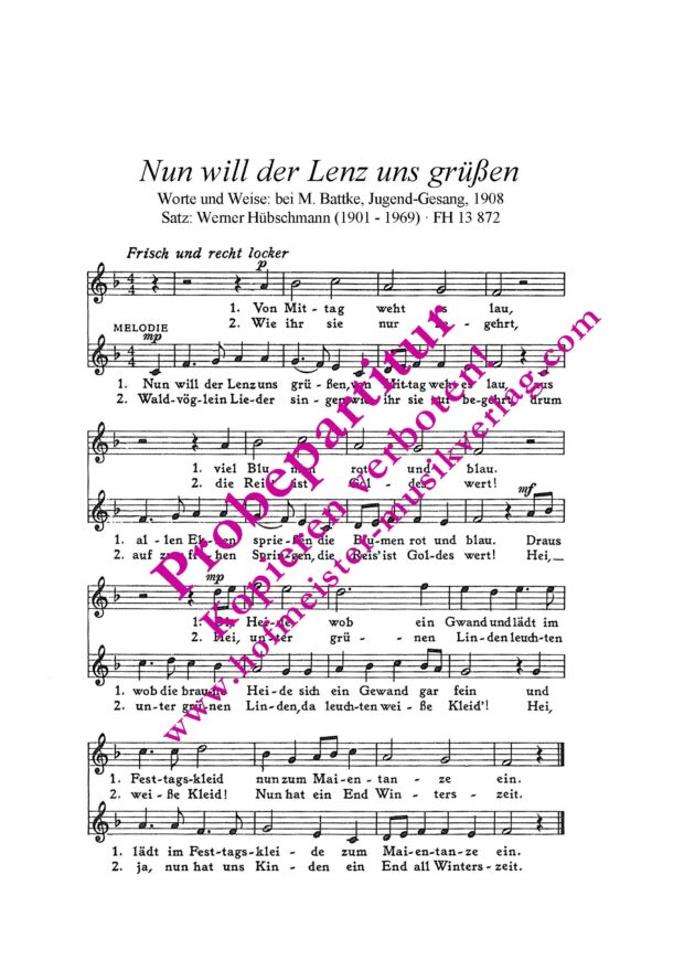 Nun will der Lenz uns grüßen