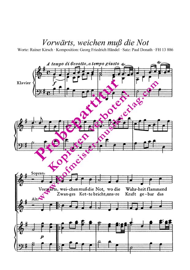 Vorwärts, weichen muß die Not