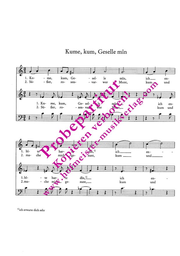 Kume, kum, Geselle min (um 1285)