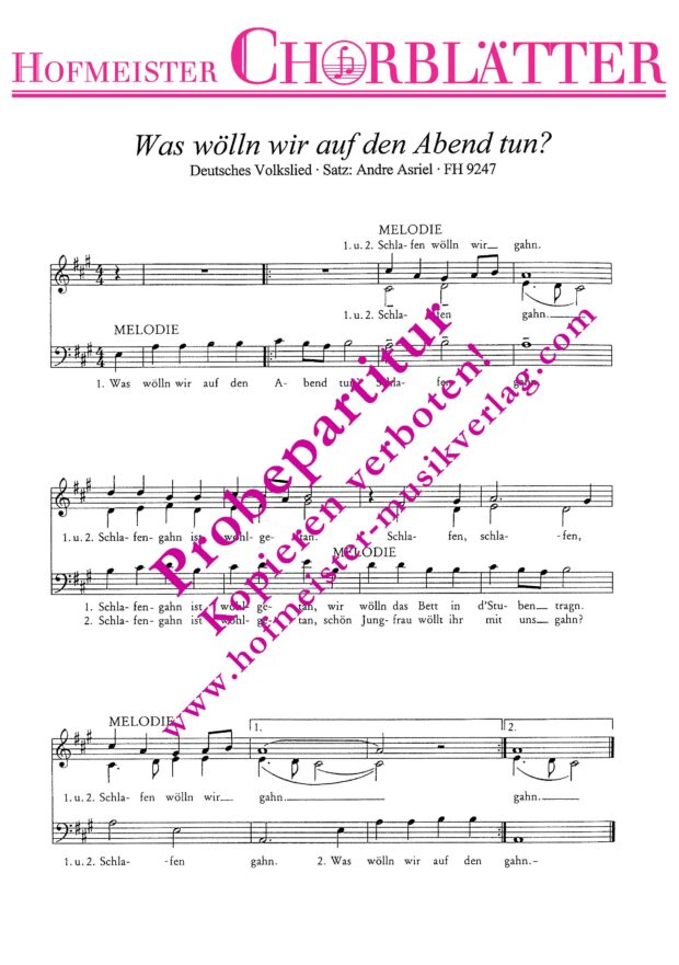 Was wölln wir auf den Abend tun?