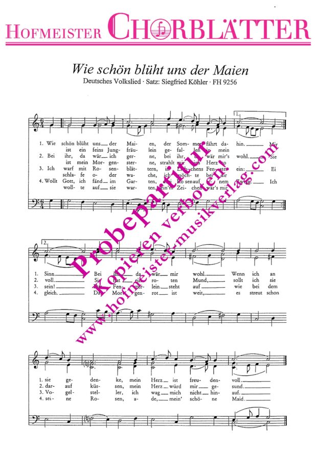 Wie schön blüht uns der Maien