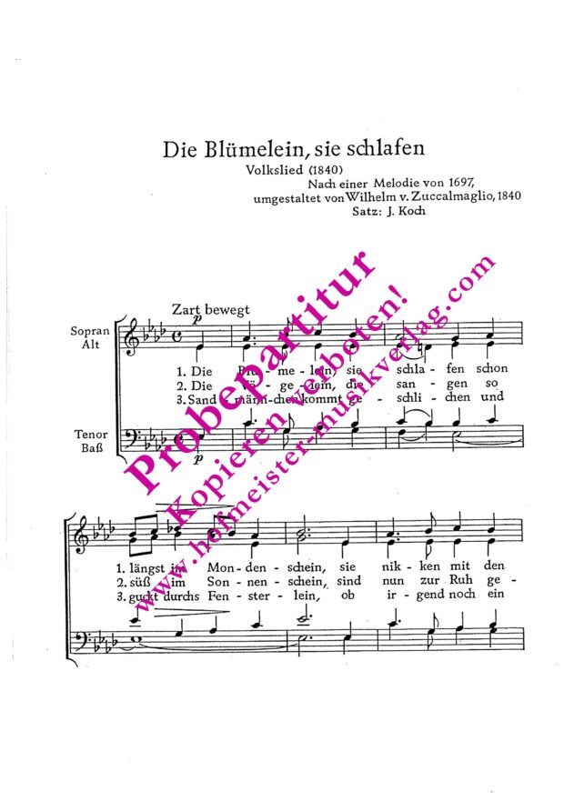 Sandmännchen (Die Blümelein, sie schlafen)