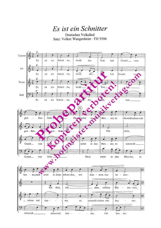 Schnitter Tod (Es ist ein Schnitter)