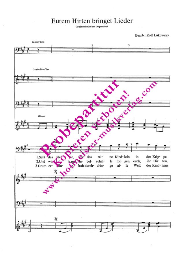 Eurem Hirten bringet Lieder