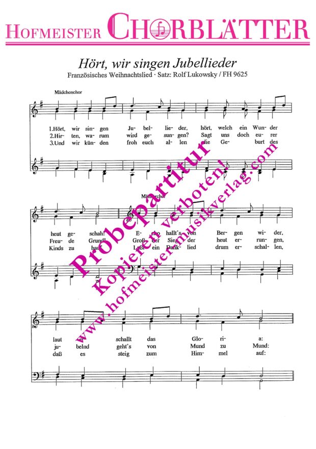 Hört, wir singen Jubellieder