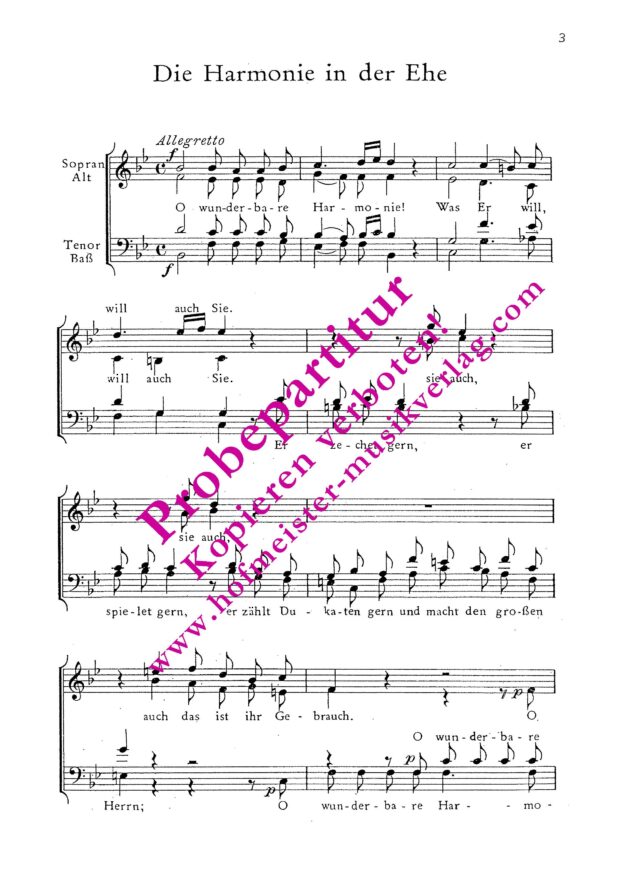 Die Harmonie in der Ehe (O wunderbare Harmonie)