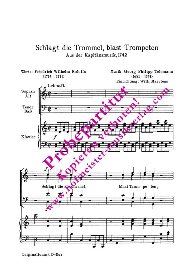 Schlagt die Trommel, blast Trompeten