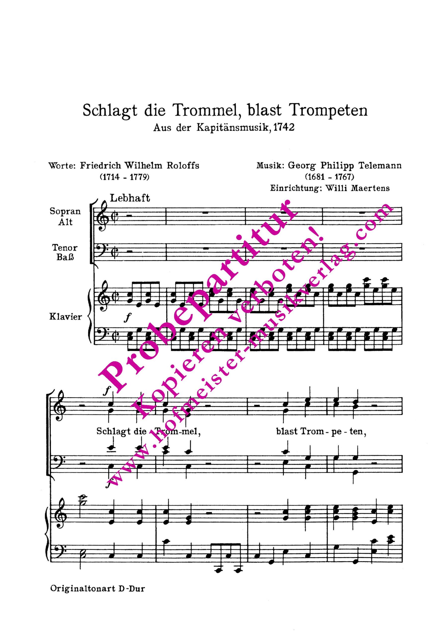 Schlagt die Trommel, blast Trompeten