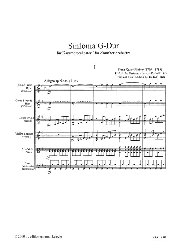 Sinfonia G-Dur / Partitur – Bild 2