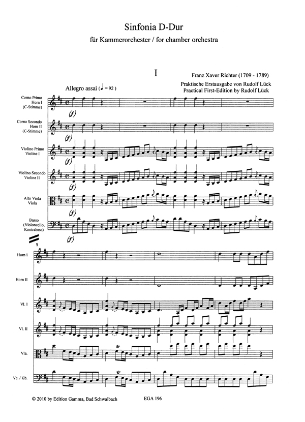 Sinfonia D-Dur / Partitur – Bild 2