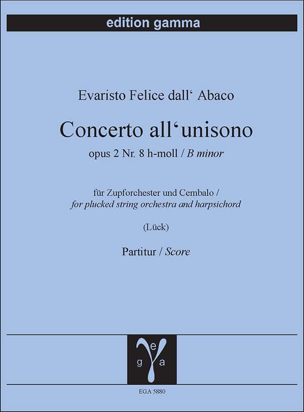 Concerto all'unisono op. 2 Nr. 8 h-Moll / Partitur