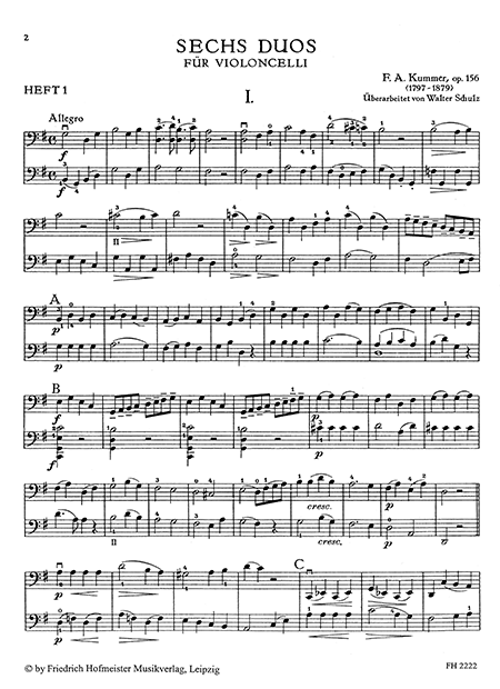 Sechs Duos für Violoncelli, op. 156, Heft 1 – Bild 2