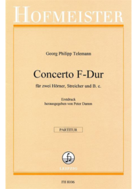 Concerto F-Dur für 2 Hörner, Streicher und B. c. / Partitur