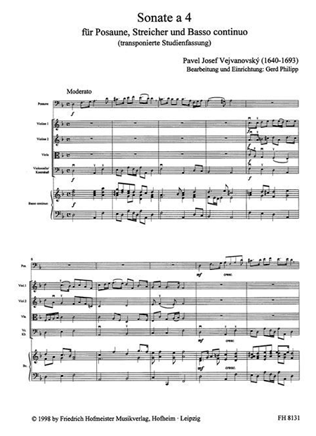 Sonate a 4. Fassung für Posaune und Orchester / Partitur – Bild 2