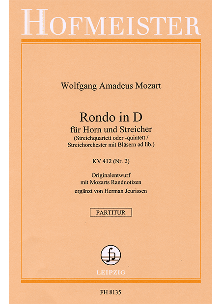 Rondo in D für Horn und Streicher, KV 412 (Nr. 2) / Partitur