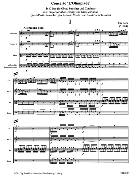 Concerto "L'Olimpiade" in C-Dur für Oboe, Streicher und Continuo / Partitur – Bild 2