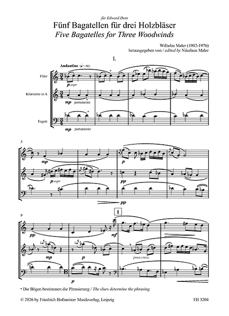 Fünf Bagatellen für 3 Holzbläser, op. 7 – Bild 2