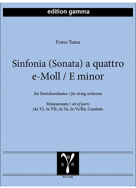 Sinfonia (Sonata) a quattro e-Moll