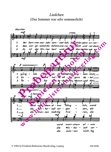 Liedchen (Der Sommer war sehr sommerlich)