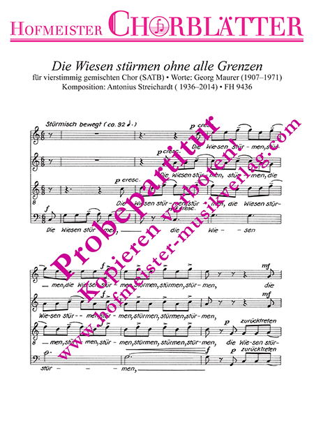 Die Wiesen stürmen ohne alle Grenzen