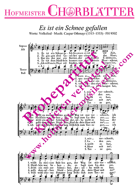 Es ist ein Schnee gefallen (1542)